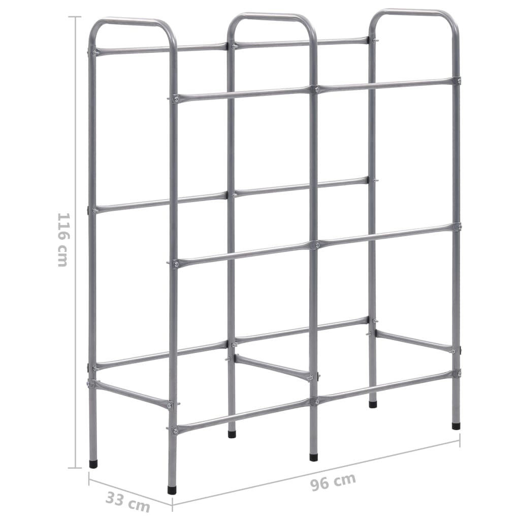 vidaXL Regał magazynowy na 6 skrzynek, srebrny, 96x33x116 cm, stal
