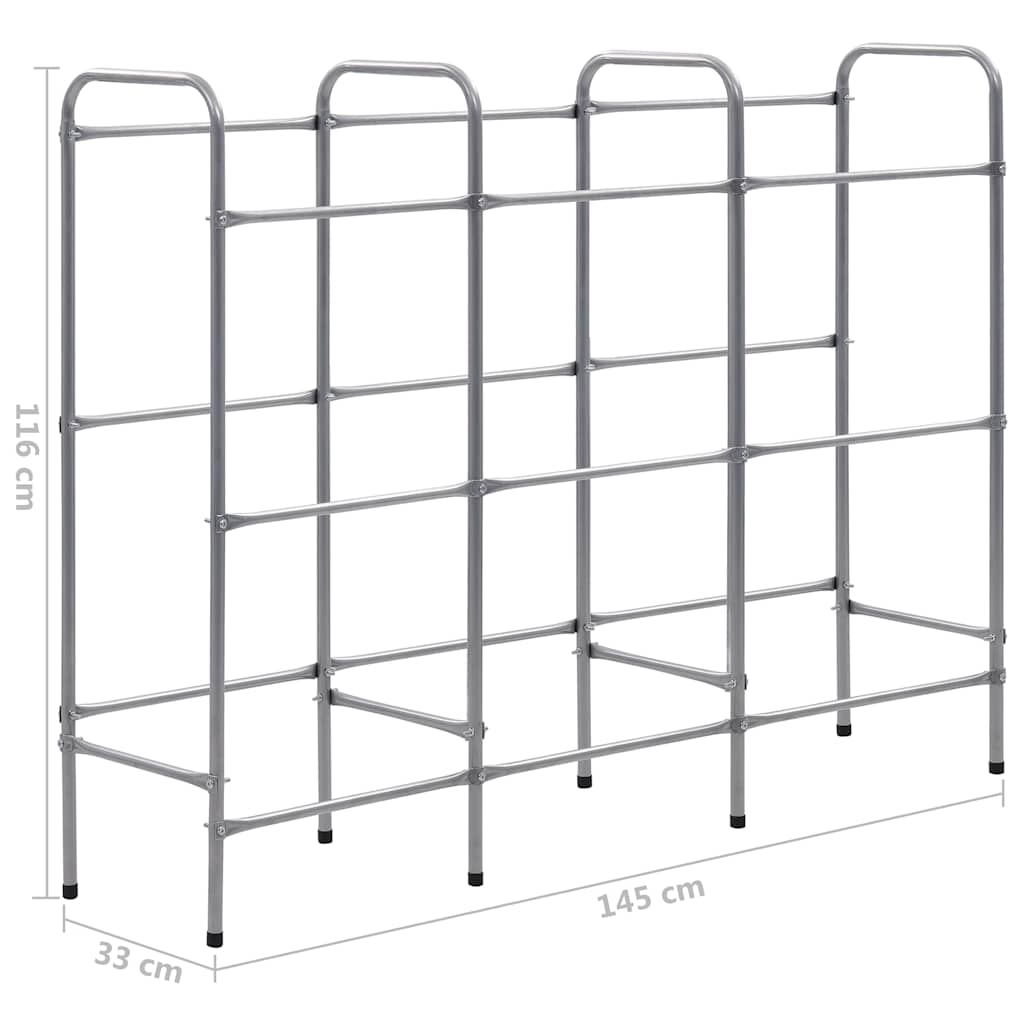 vidaXL Regał magazynowy na 9 skrzynek, srebrny, 145x33x116 cm, stal