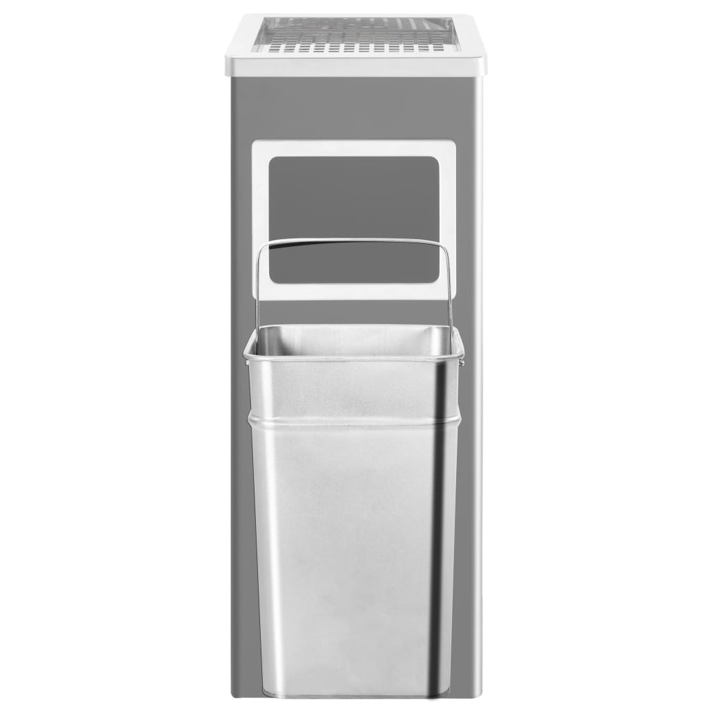 vidaXL Hotelowy kosz na śmieci z popielniczką, 36 L, stal, czarny