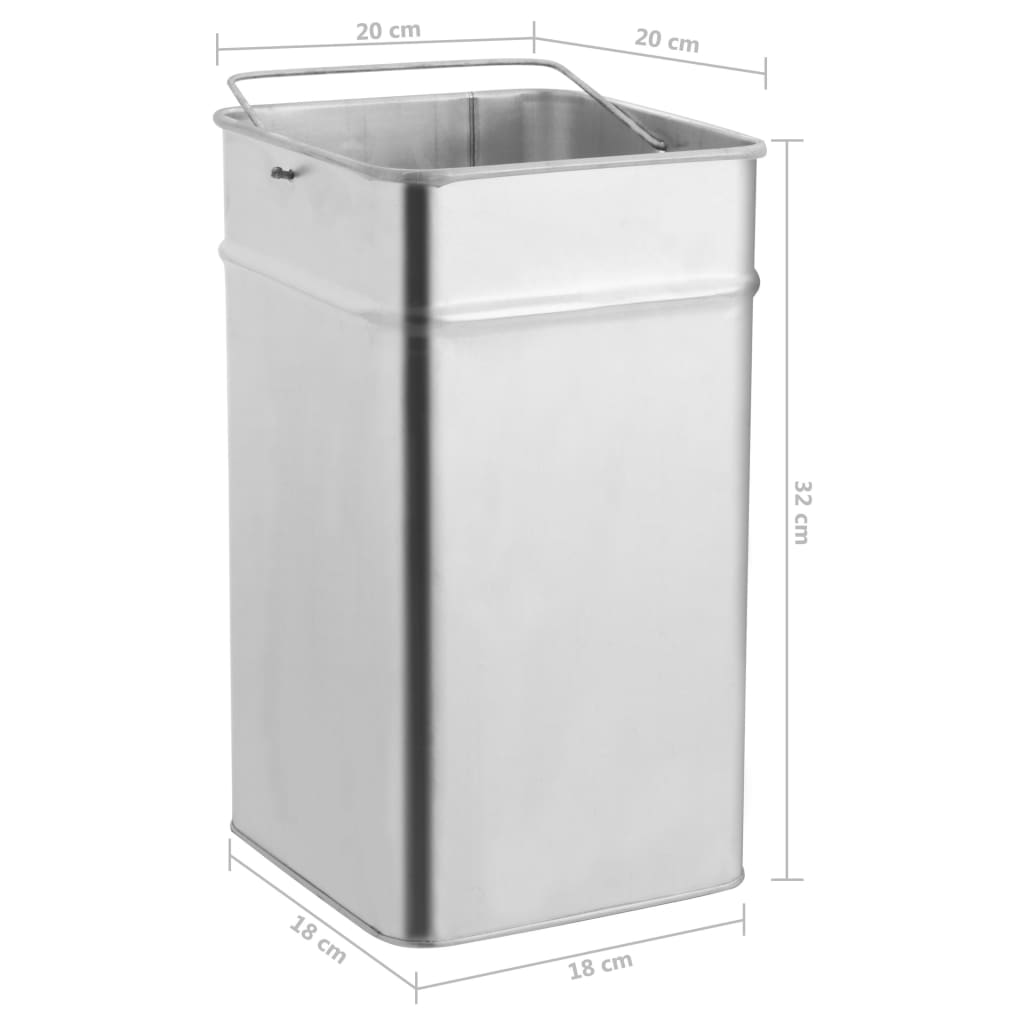 vidaXL Hotelowy kosz na śmieci z popielniczką, 36 L, stal, czarny