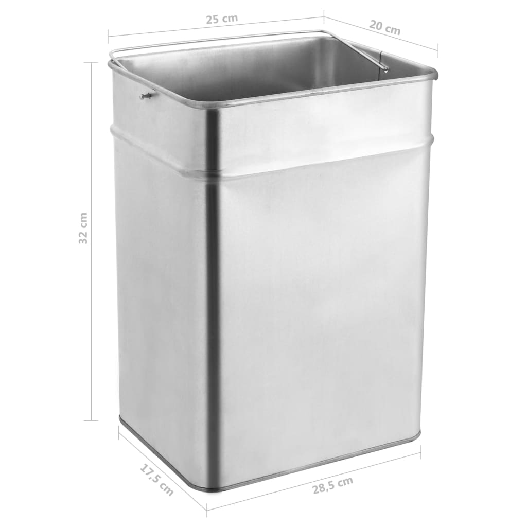 vidaXL Hotelowy kosz na śmieci z popielniczką, 45 L, stal, czarny