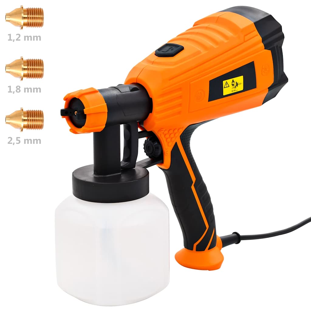 vidaXL Elektryczny pistolet natryskowy z 3 dyszami, 500 W, 800 ml