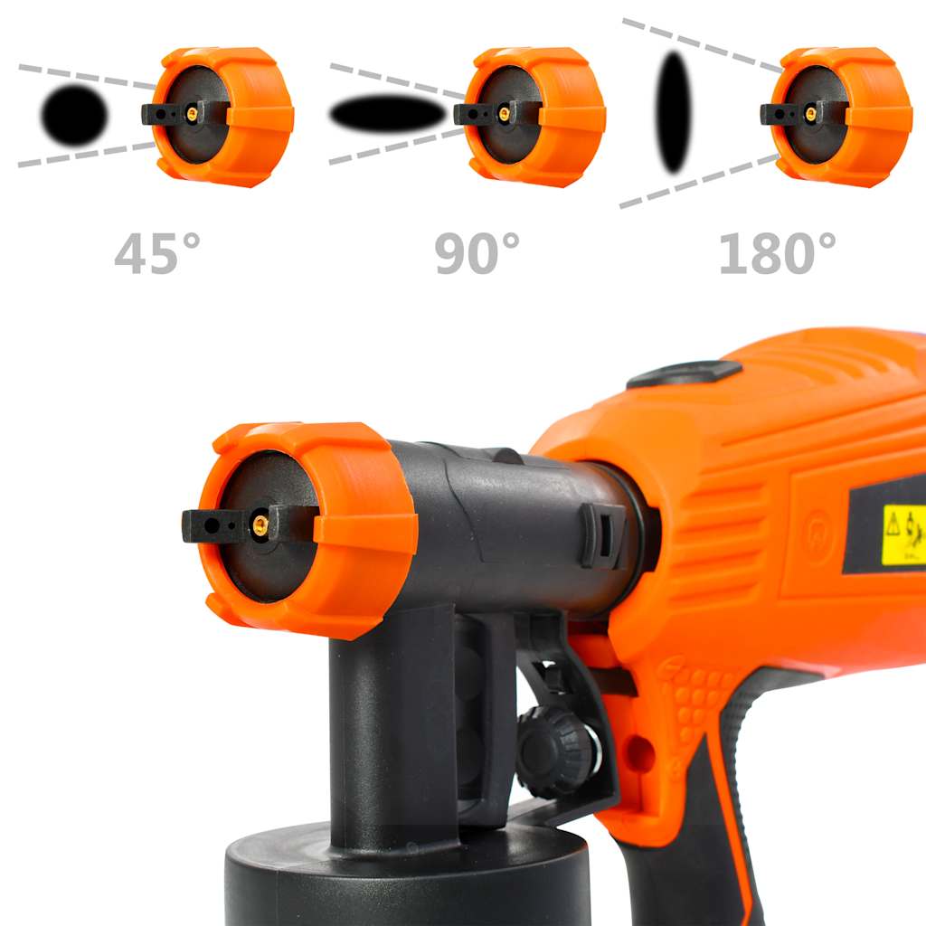 vidaXL Elektryczny pistolet natryskowy z 3 dyszami, 500 W, 800 ml
