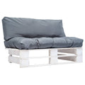 vidaXL Ogrodowa sofa z palet, z szarymi poduszkami, sosna