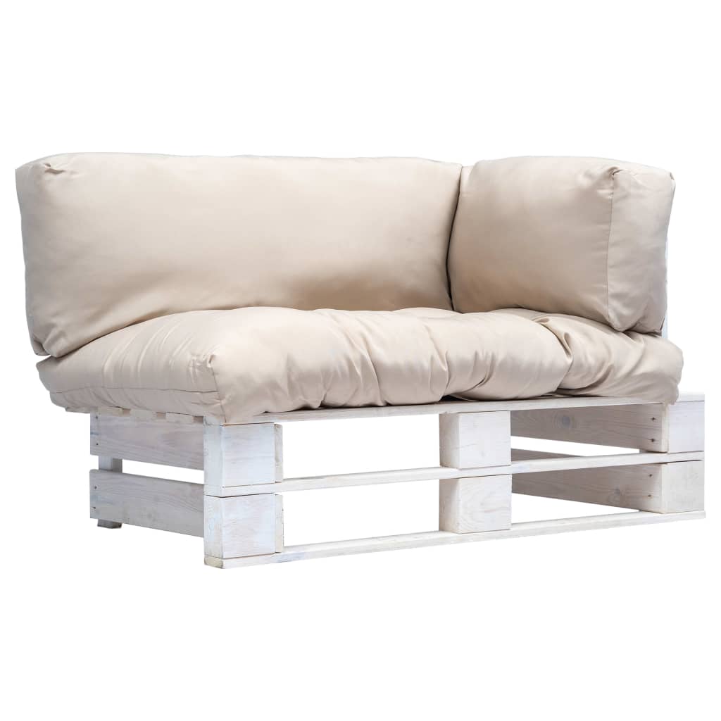 vidaXL Sofa ogrodowa z palet z piaskowymi poduszkami, sosna