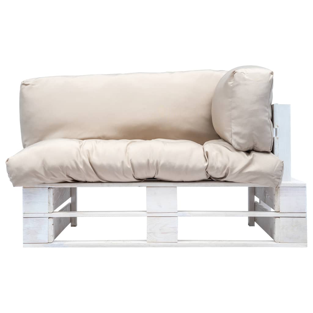 vidaXL Sofa ogrodowa z palet z piaskowymi poduszkami, sosna