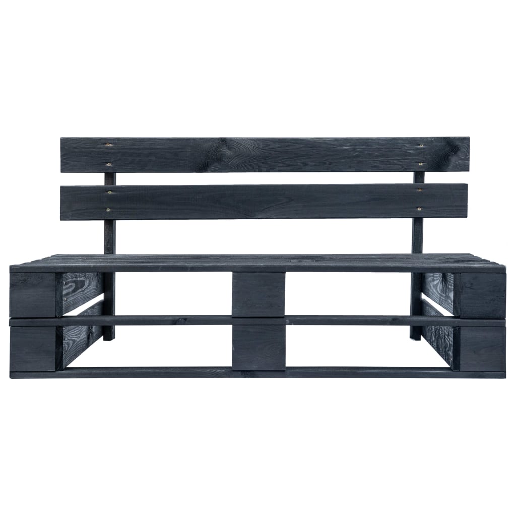 vidaXL Sofa ogrodowa z palet z szarymi poduszkami, sosna
