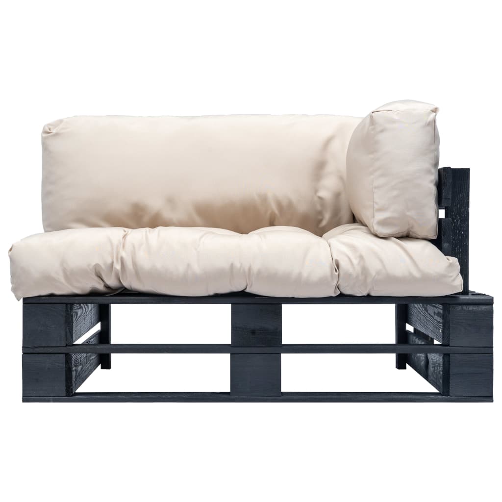 vidaXL Sofa ogrodowa z palet z piaskowymi poduszkami, sosna