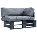 vidaXL Ogrodowa sofa z palet, z szarymi poduszkami, sosna