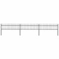 vidaXL Ogrodzenie ogrodowe z włócznią, stalowe, 537 x 60 cm, czarne