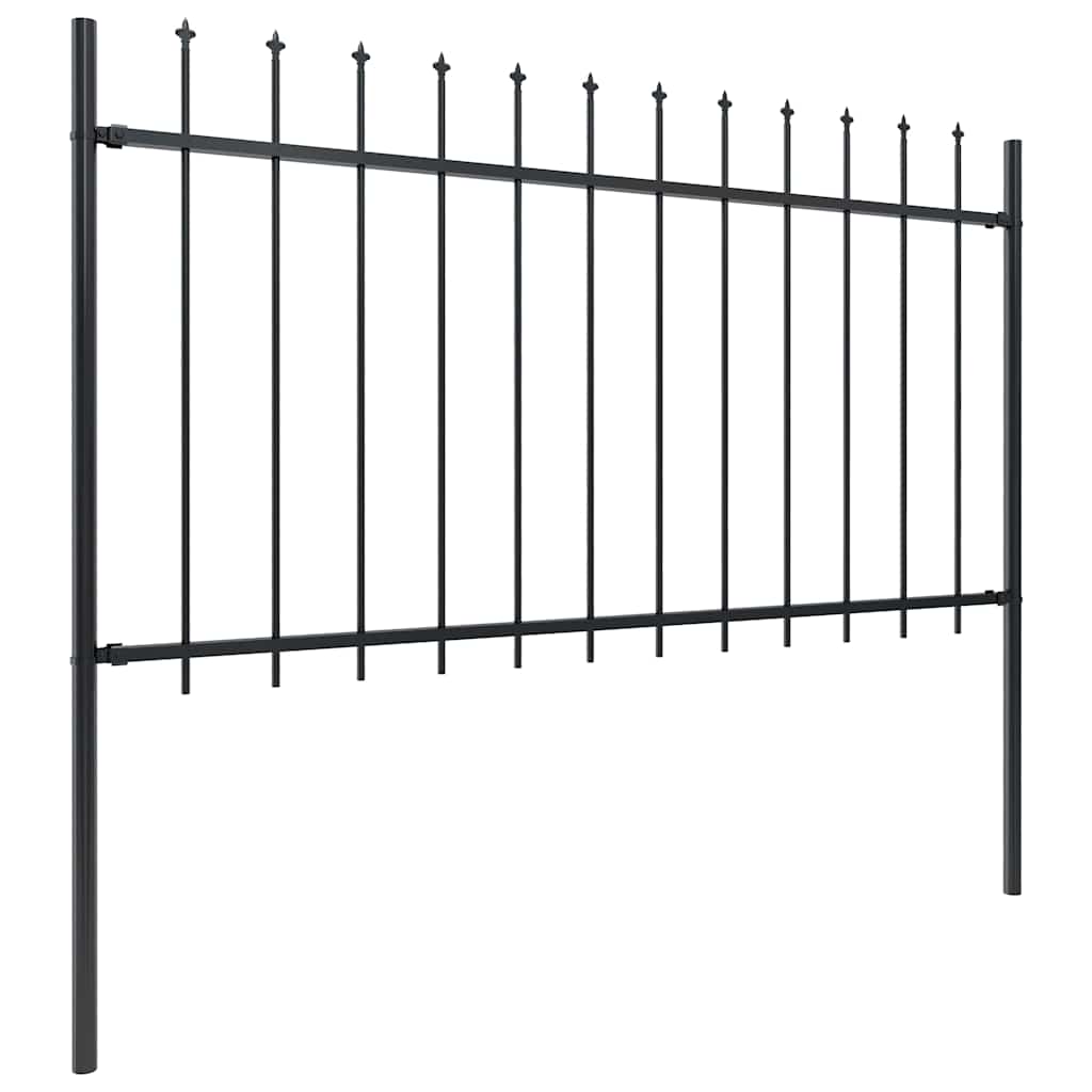 vidaXL Ogrodzenie ogrodowe z włócznią, stalowe, 1603,5x100 cm, czarne