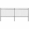 vidaXL Ogrodzenie z prętów z grotami, stalowe, 3,4 x 1,2 m, czarne
