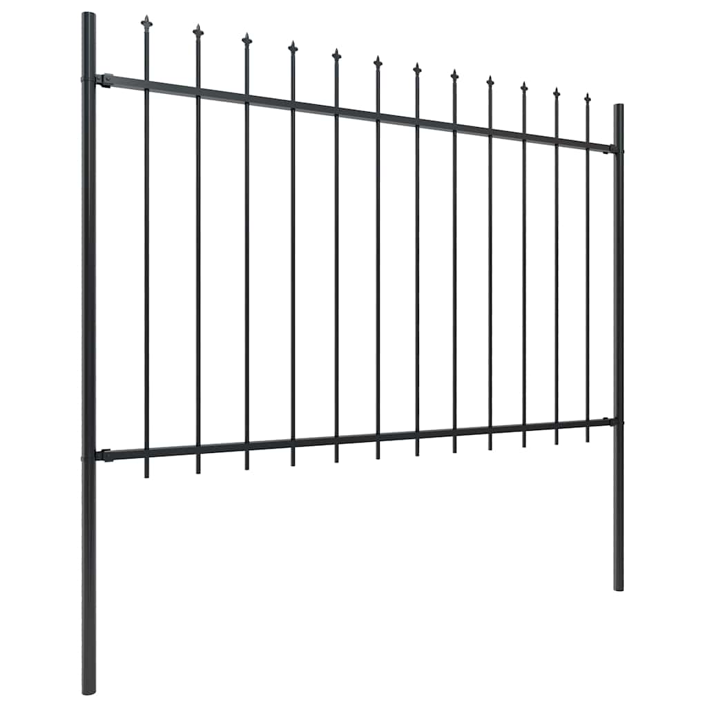 vidaXL Ogrodzenie ogrodowe z włócznią, stalowe, 1426 x 120 cm, czarne