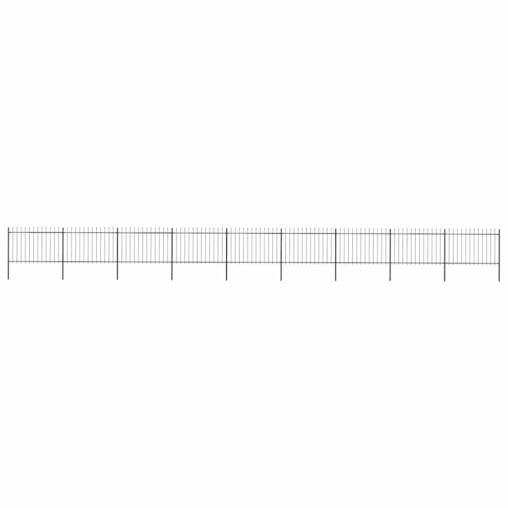 vidaXL Ogrodzenie ogrodowe z włócznią, stal 1603,5x120 cm, czarne