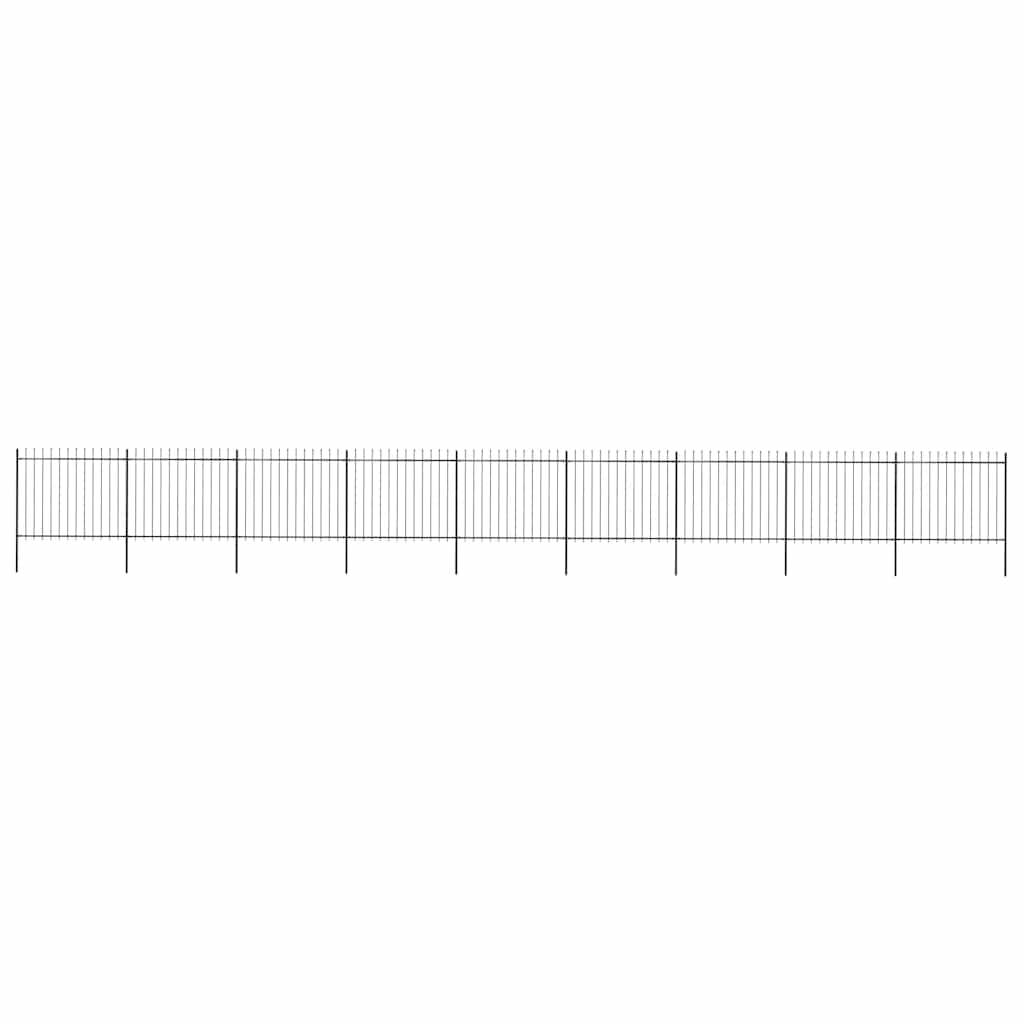 vidaXL Ogrodzenie ogrodowe z włócznią, stal 1603,5x150 cm, czarne
