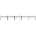 vidaXL Ogrodzenie ogrodowe z obręczą stalową 892,5x60 cm, czarne