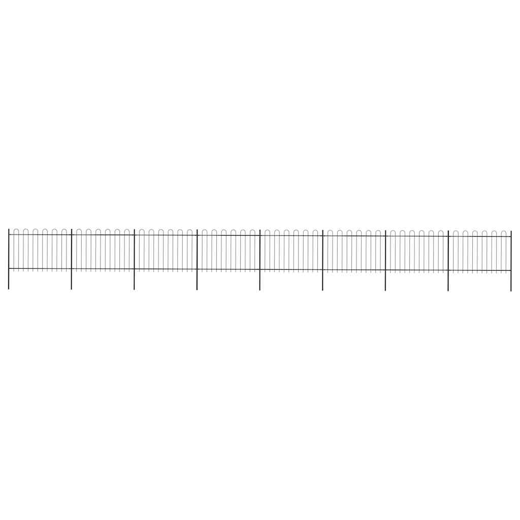 vidaXL Ogrodzenie ogrodowe z obręczą stalową 1426x120 cm, czarne