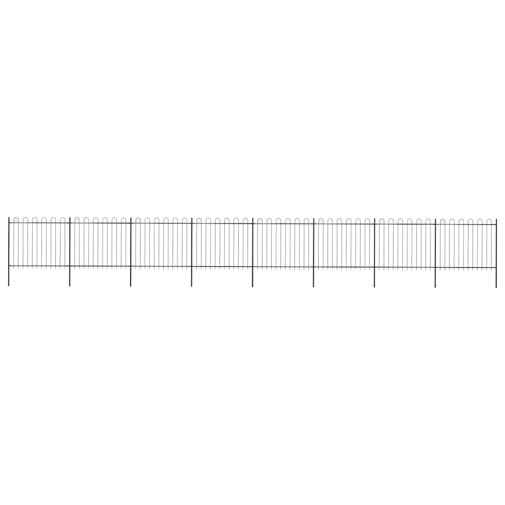vidaXL Ogrodzenie ogrodowe z obręczą stalową 1426x150 cm, czarne