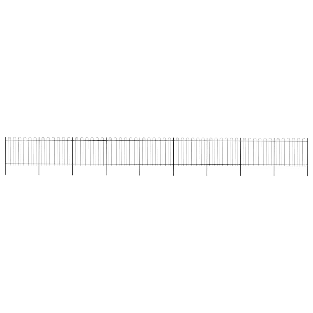 vidaXL Ogrodzenie ogrodowe z obręczą stalową 1603,5x150 cm, czarne