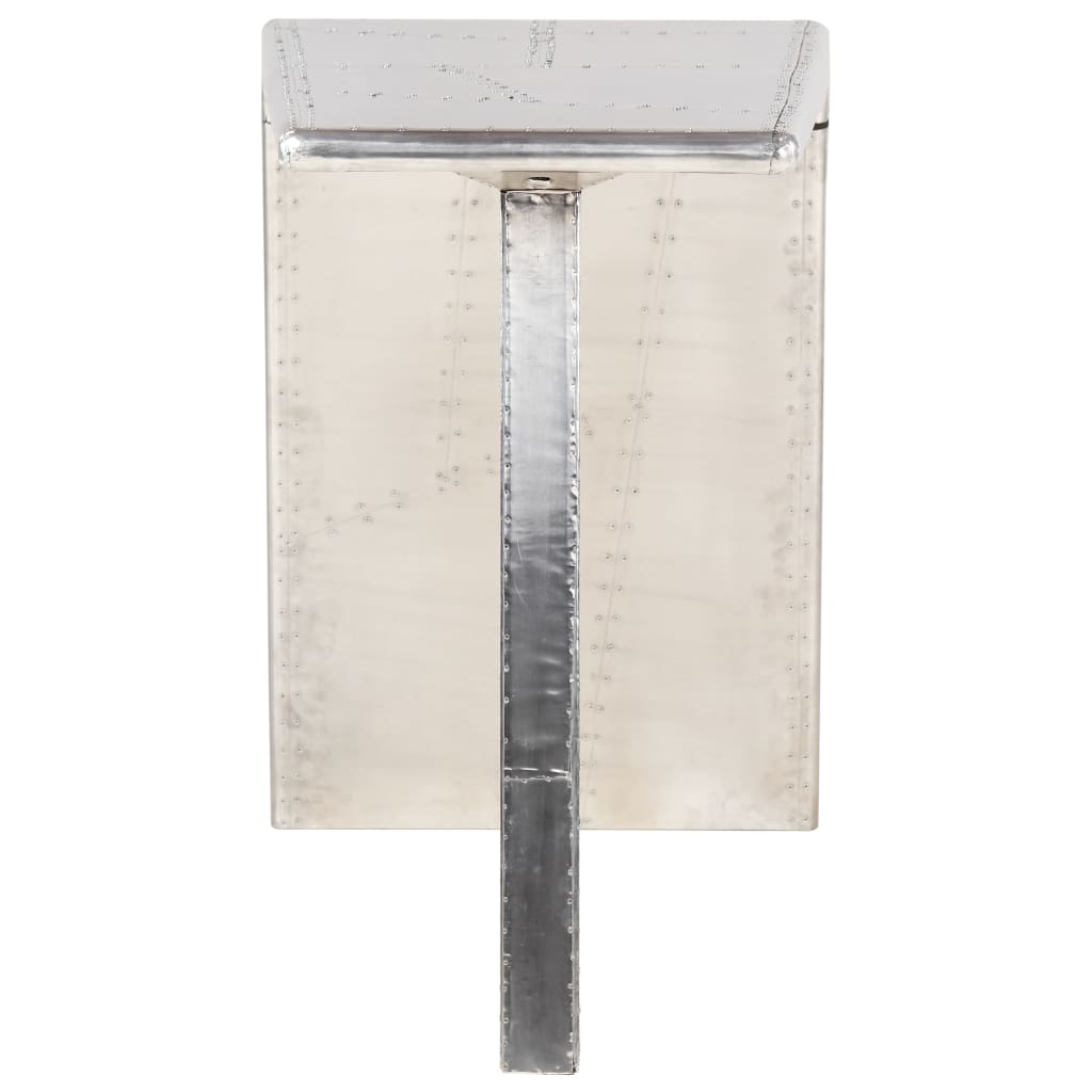 vidaXL Biurko Aviator, srebrne, 112 x 50 x 76 cm, metalowe