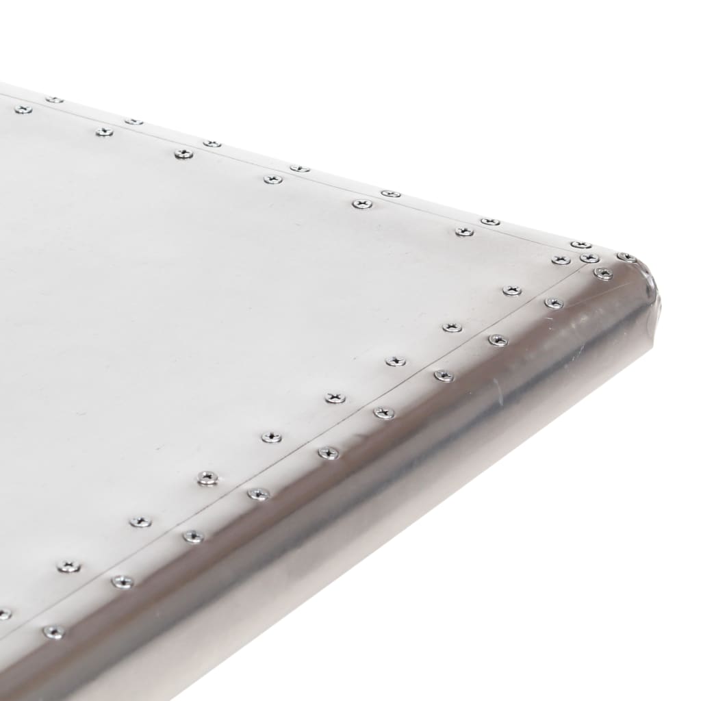 vidaXL Biurko Aviator, srebrne, 112 x 50 x 76 cm, metalowe