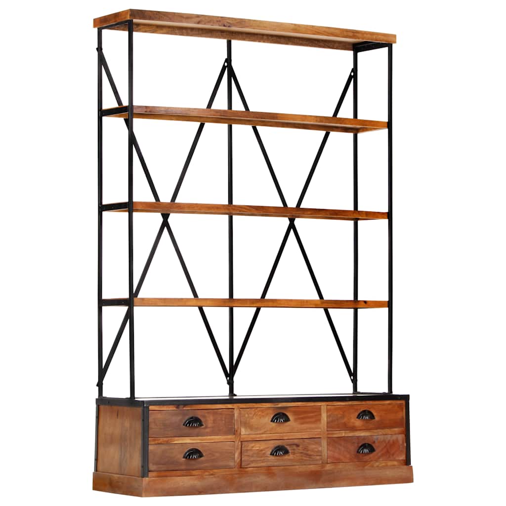 vidaXL Regał na książki z 4 półkami i 6 szufladami, 122 x 36 x 181 cm