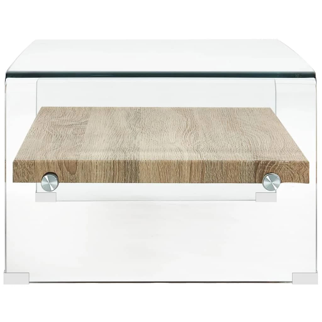 vidaXL Stolik kawowy, przezroczysty, 98 x 45 x 31 cm, szkło hartowane