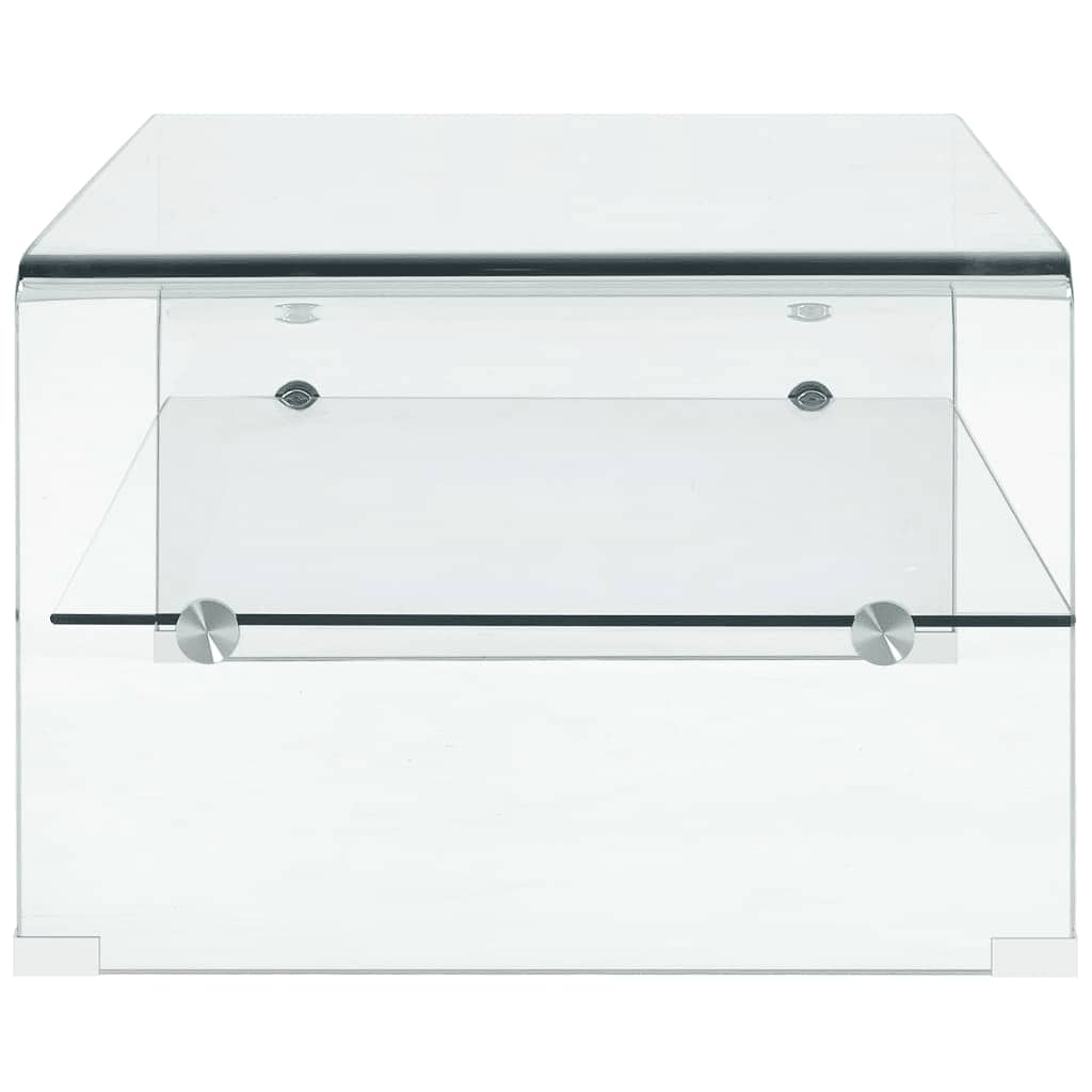 vidaXL Stolik kawowy, przezroczysty, 98 x 45 x 31 cm, szkło hartowane