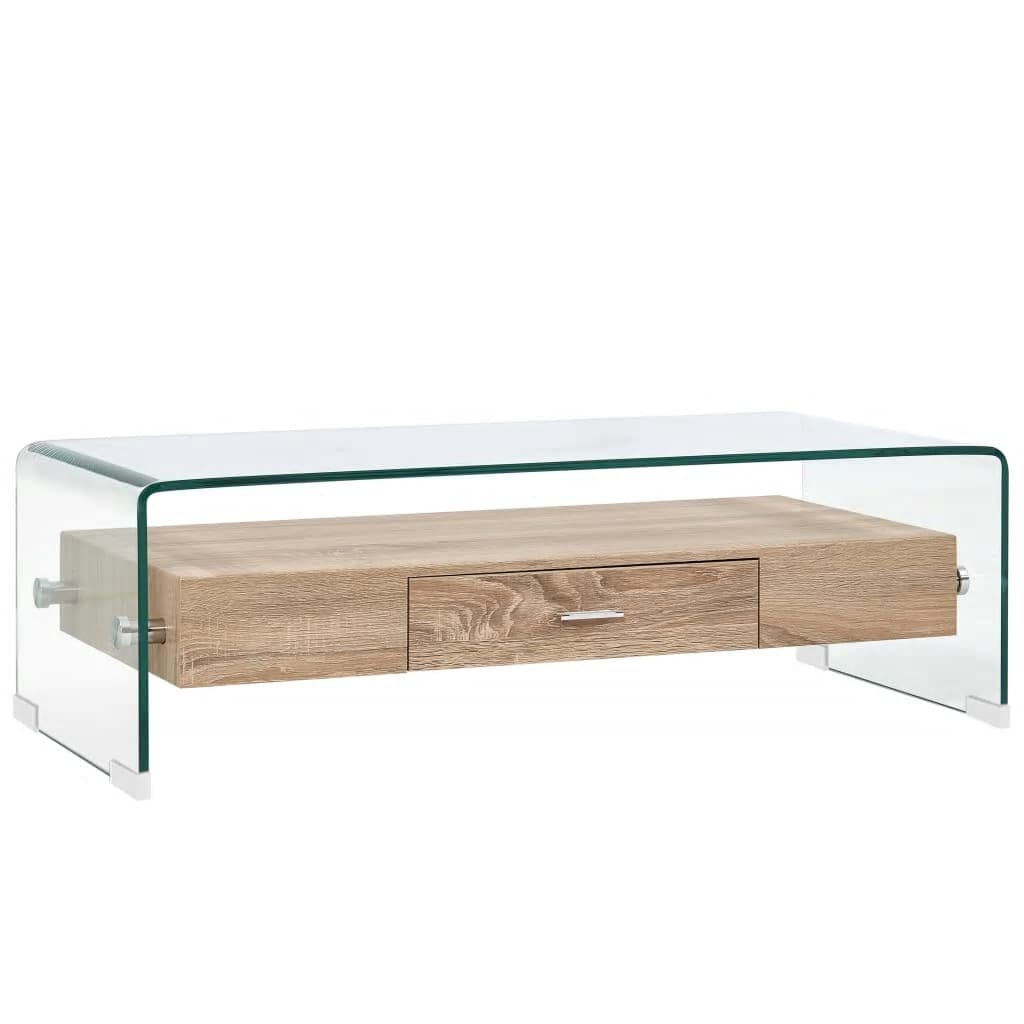 vidaXL Stolik kawowy, przezroczysty, 98 x 45 x 31 cm, szkło hartowane