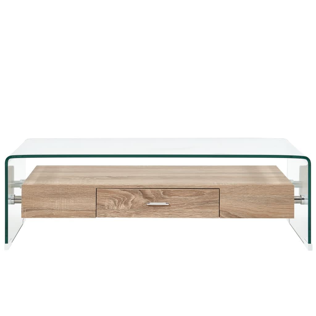 vidaXL Stolik kawowy, przezroczysty, 98 x 45 x 31 cm, szkło hartowane