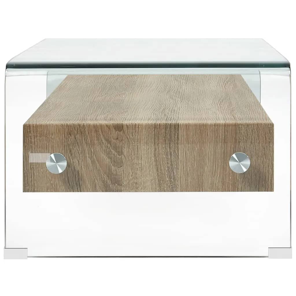 vidaXL Stolik kawowy, przezroczysty, 98 x 45 x 31 cm, szkło hartowane