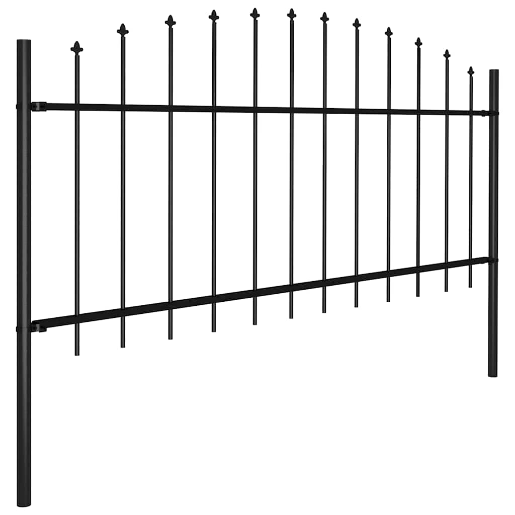vidaXL Ogrodzenie ogrodowe z włócznią, stalowe, 1781,5 x 75 cm, czarne