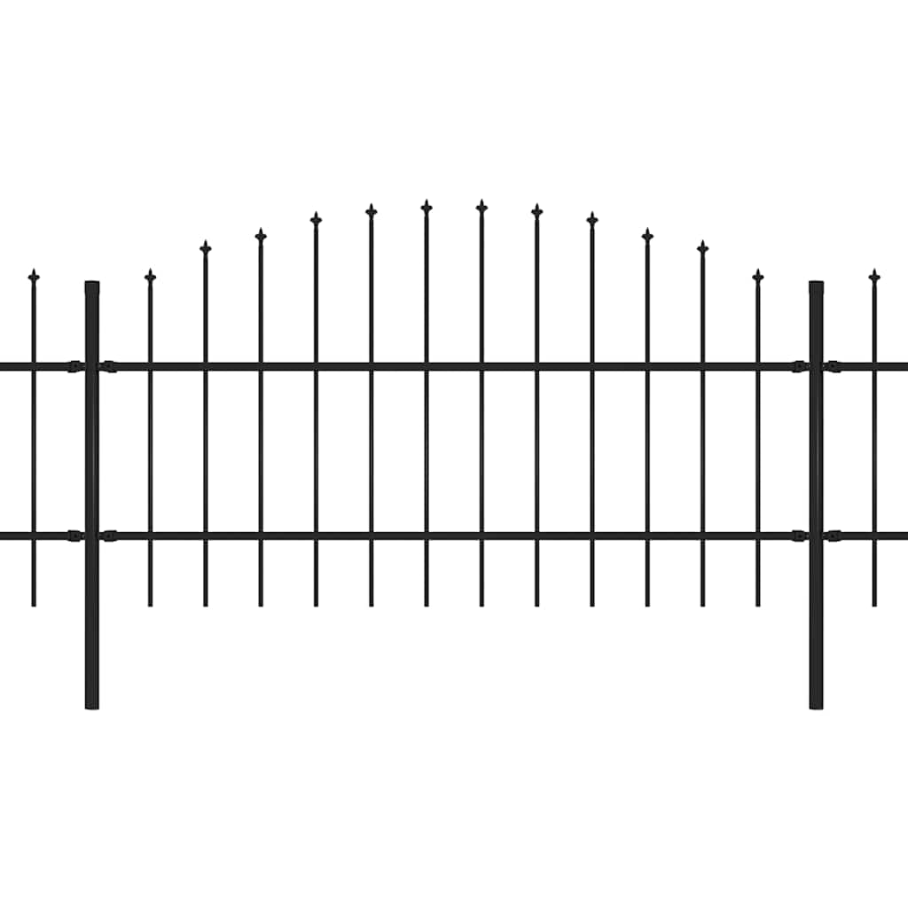 vidaXL Ogrodzenie ogrodowe z włócznią, stalowe, 892,5 x 100 cm, czarne