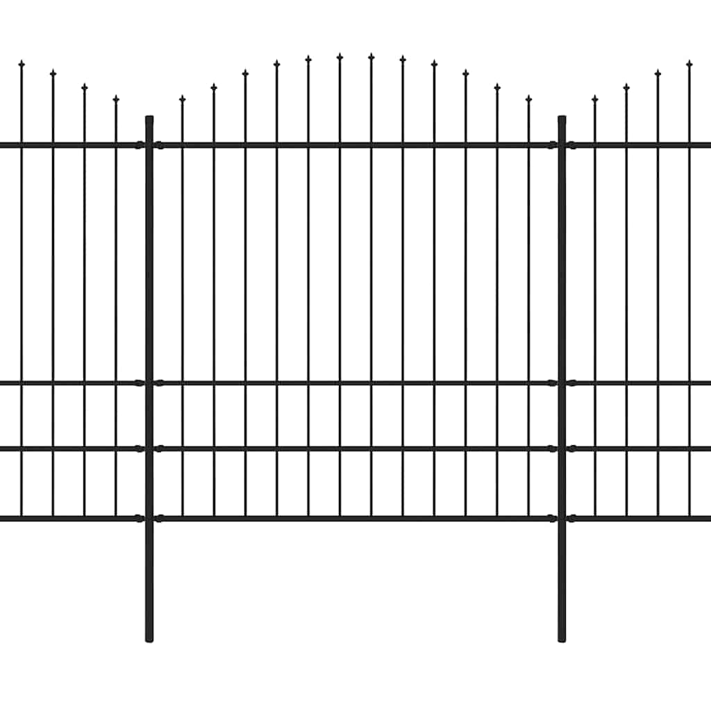 vidaXL Ogrodzenie ogrodowe z włócznią, stalowe, 537 x 200 cm, czarne