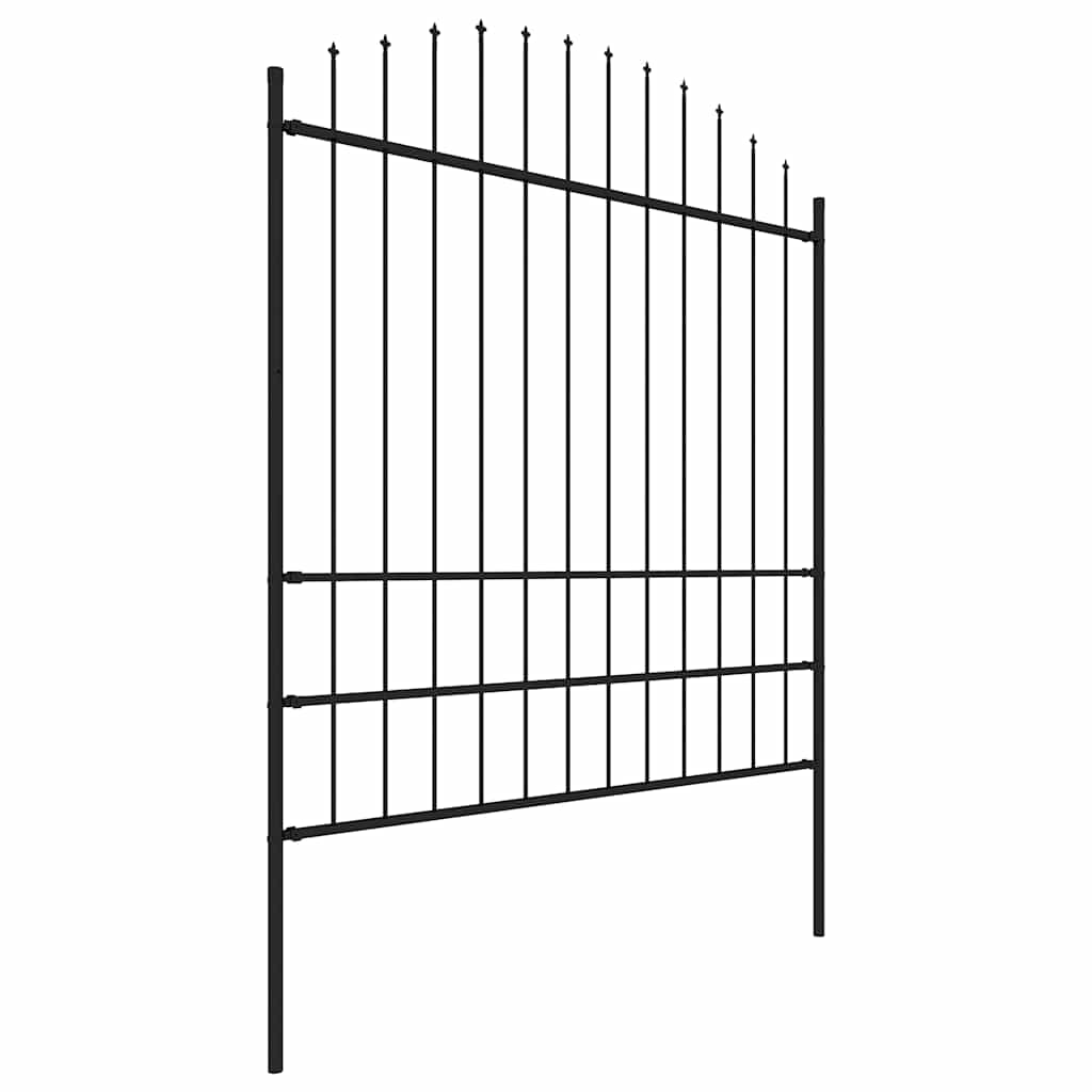 vidaXL Ogrodzenie ogrodowe z włócznią, stalowe, 714,5 x 200 cm, czarne
