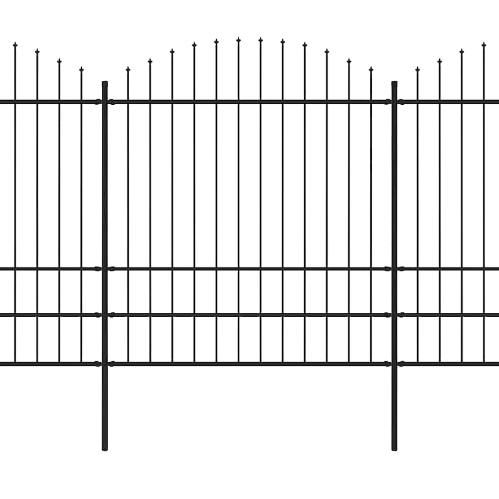vidaXL Ogrodzenie ogrodowe z włócznią, stalowe, 1070x200 cm, czarne