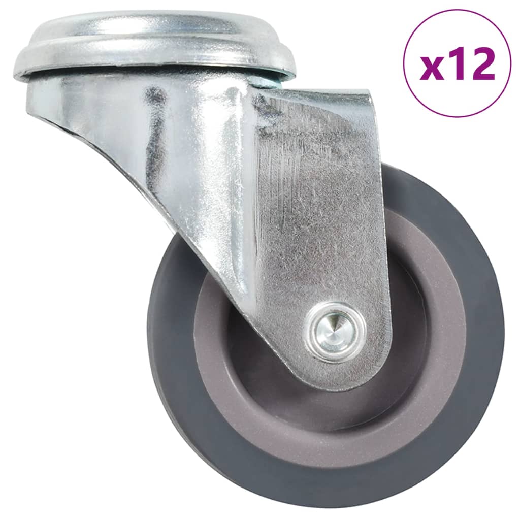 vidaXL 12 kółek skrętnych z otworem na śrubę, 50 mm