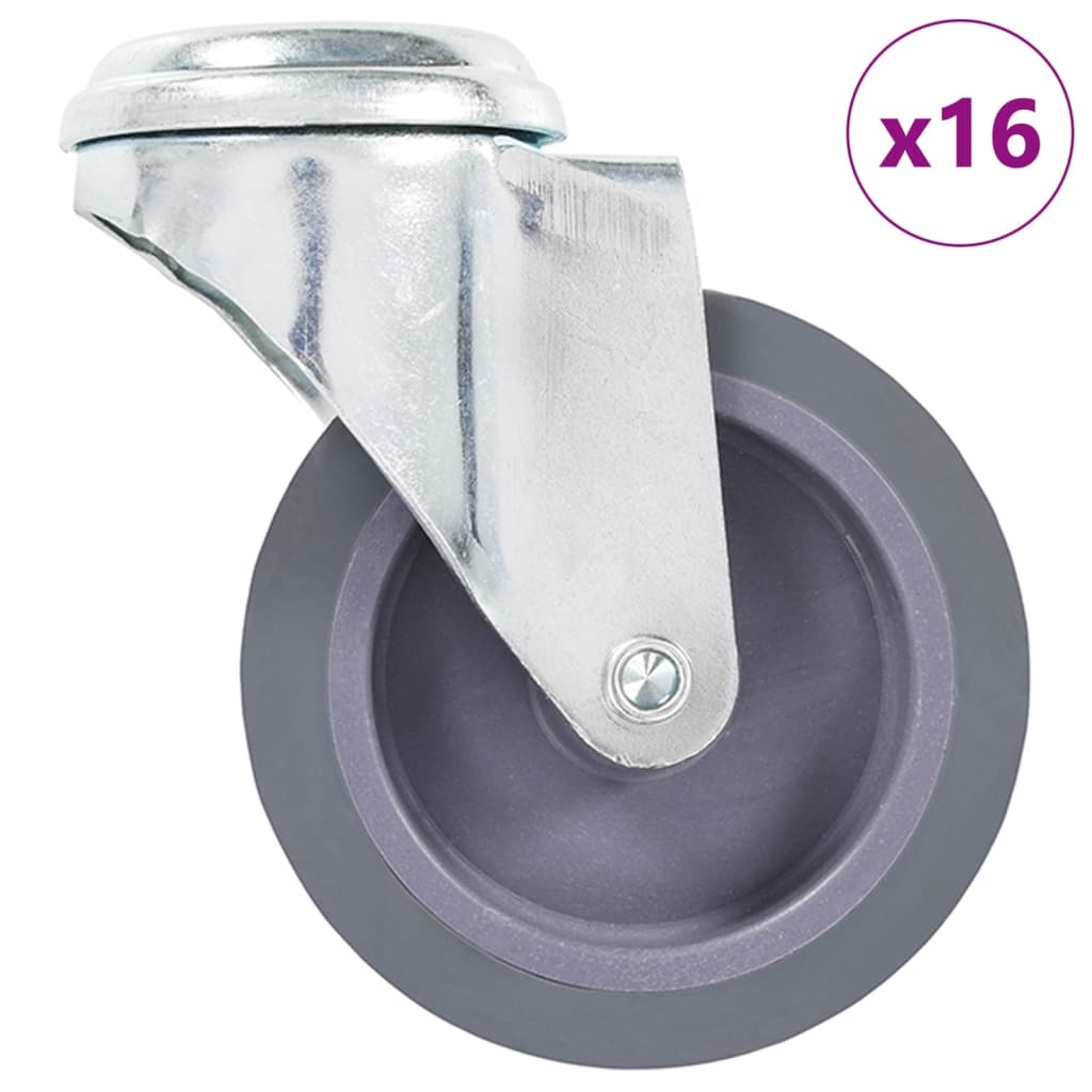 vidaXL 16 kółek skrętnych z otworem na śrubę, 75 mm