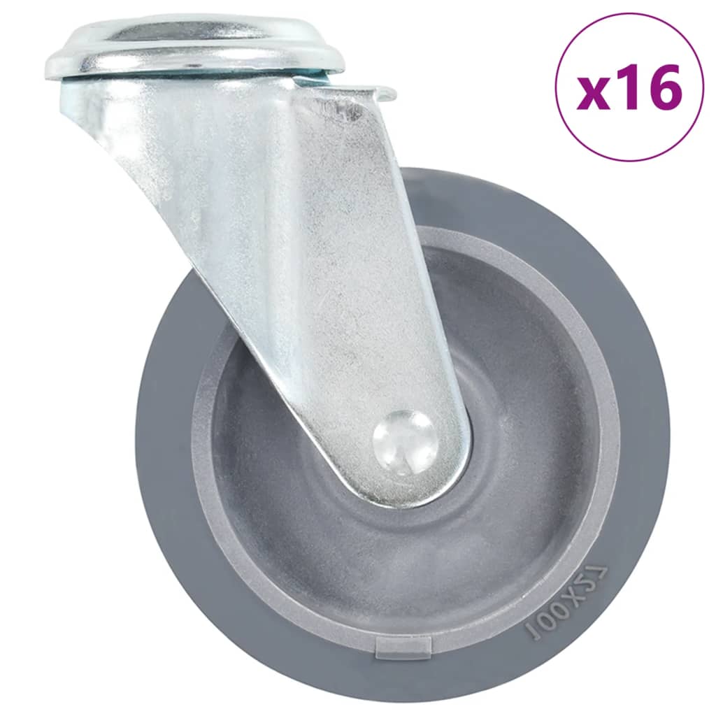 vidaXL 16 kółek skrętnych z otworem na śrubę, 100 mm