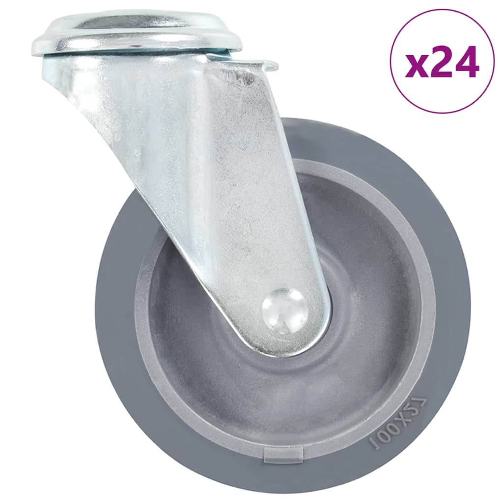 vidaXL 24 kółka skrętne z otworem na śrubę, 100 mm