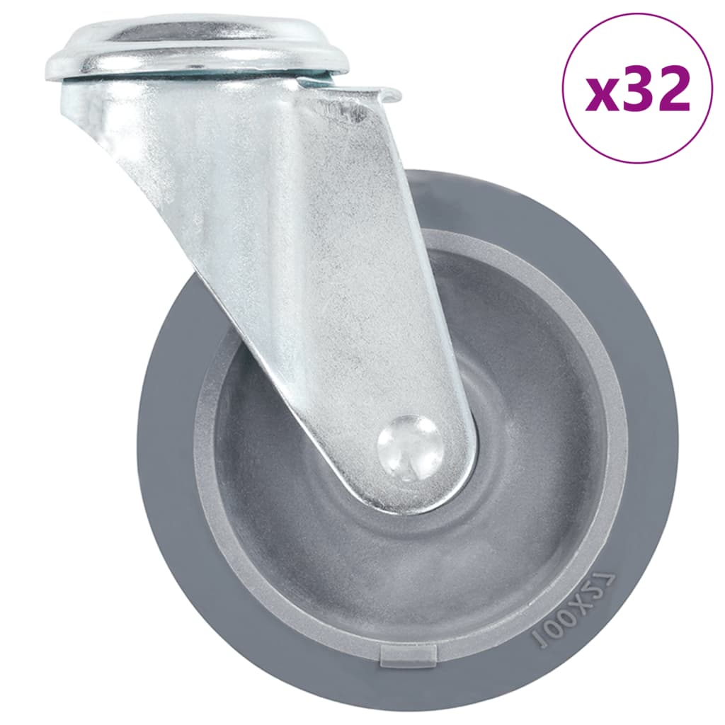 vidaXL 32 kółka skrętne z otworem na śrubę, 100 mm