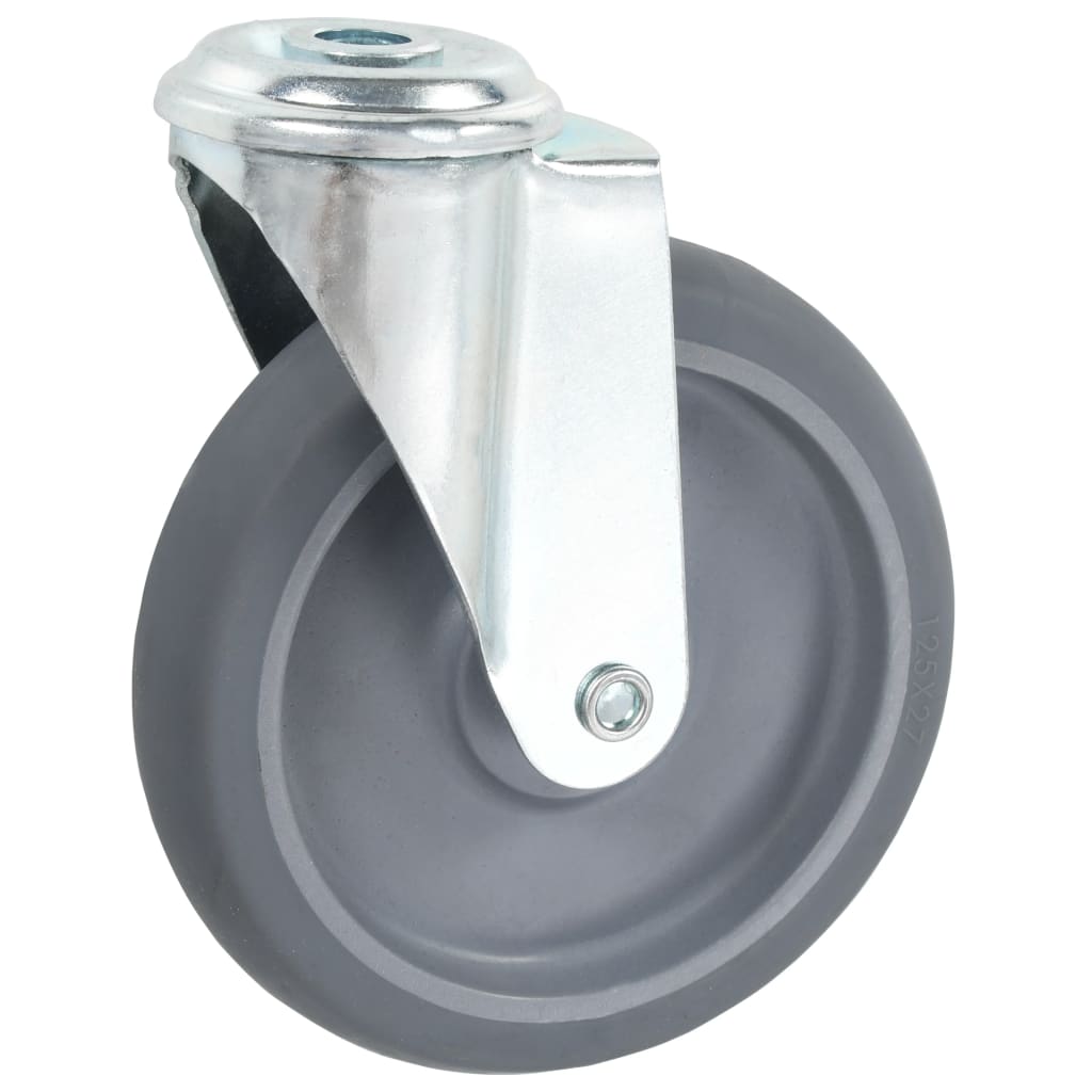 vidaXL 8 skrętnych kółek z otworem na śrubę, 125 mm