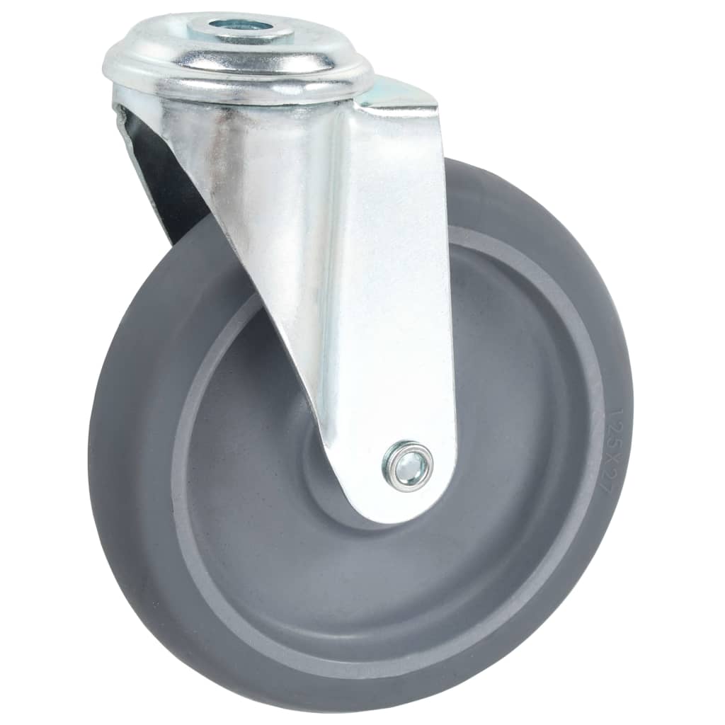 vidaXL 12 skrętnych kółek z otworem na śrubę, 125 mm