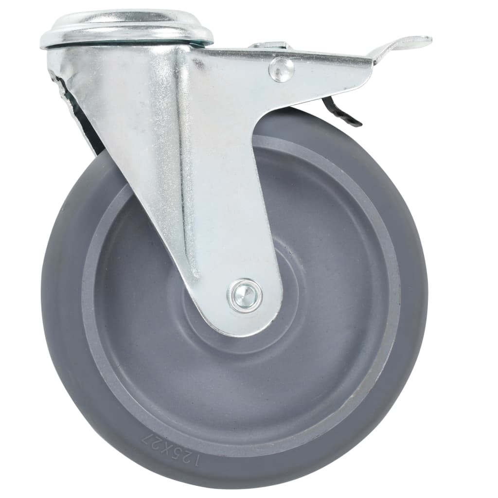 vidaXL 12 skrętnych kółek z otworem na śrubę, 125 mm
