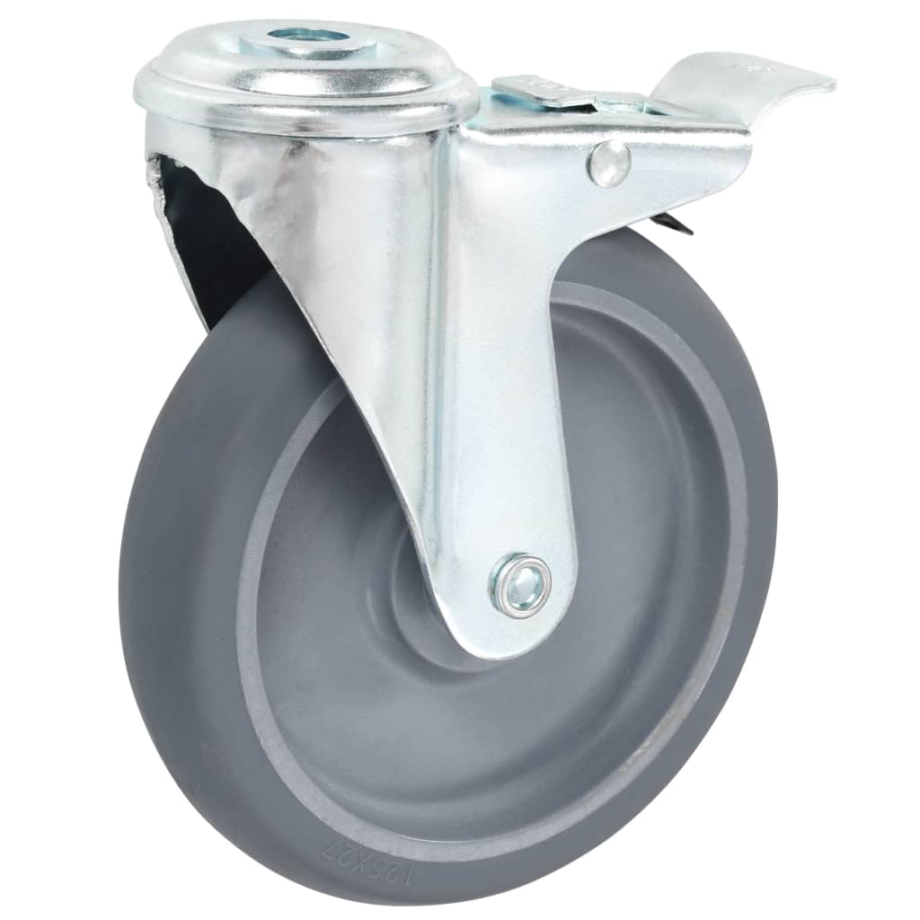 vidaXL 16 skrętnych kółek z otworem na śrubę, 125 mm