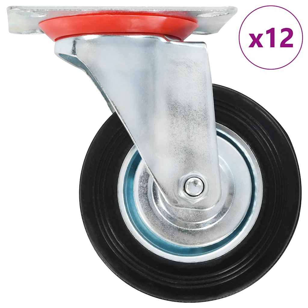 vidaXL 12 skrętnych kółek, 100 mm