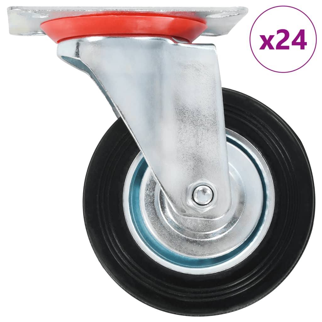 vidaXL 24 kółka skrętne, 100 mm