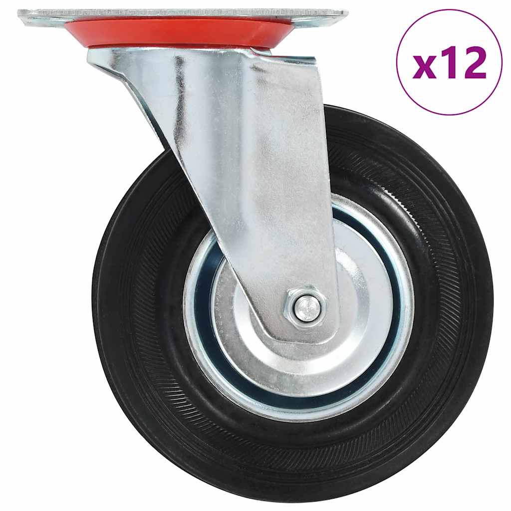 vidaXL 12 kółek skrętnych, 125 mm
