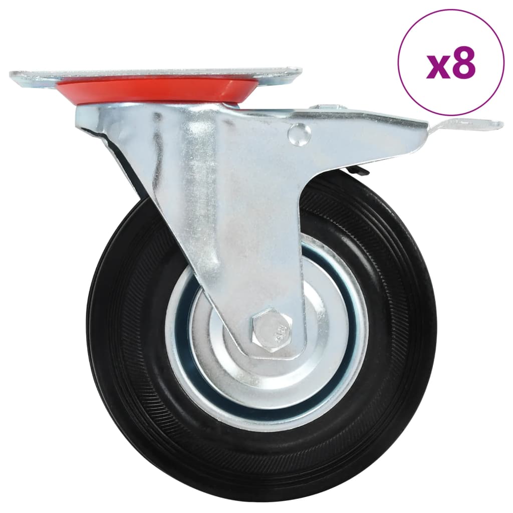 vidaXL 8 kółek skrętnych, 125 mm