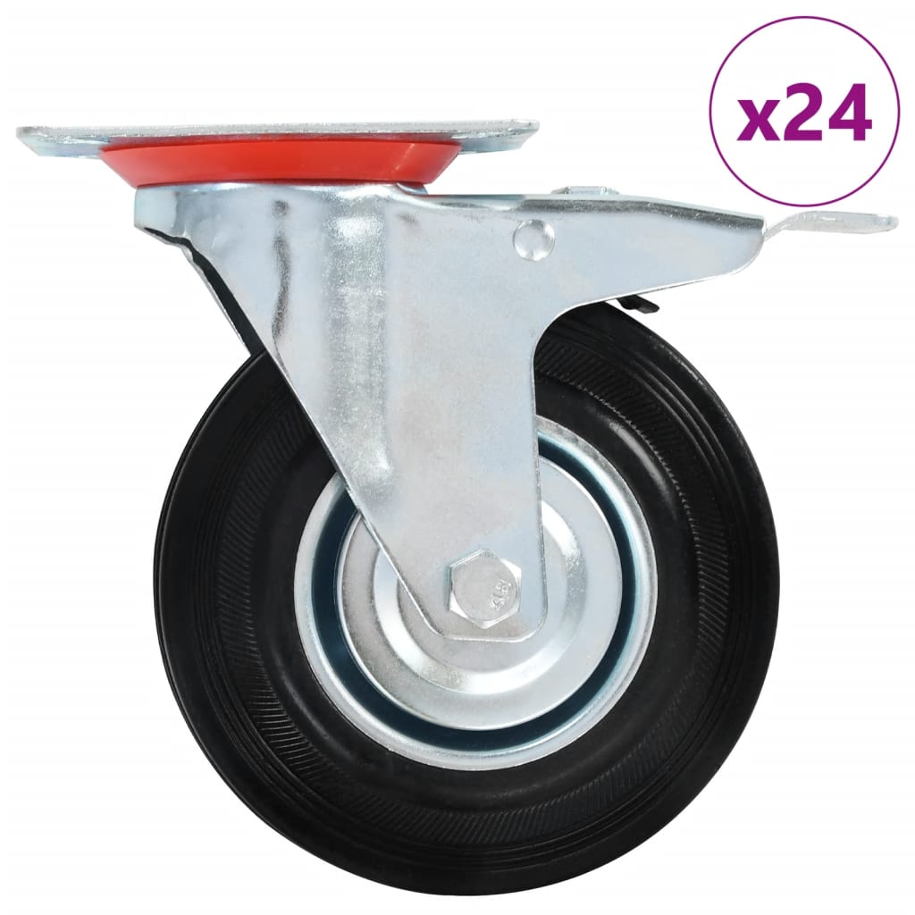 vidaXL 24 skrętne kółka, 125 mm